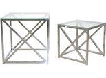 Beistelltisch Home Affaire, Silber (Silberfarben), B:41Cm H:40,5Cm T:41Cm, Tische, Beistelltisch