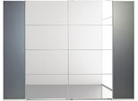Dreh-/SchwebetüRenschrank wimex "Lotto", Weiß (Weiß, Graphit, Spiegel), B:315Cm H:210Cm T:65Cm, SchräNke, SchwebetüRenschrank Kleiderschrank