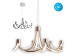 NÄVe Led Pendelleuchte "Festos", Grau (Nickel, Matt), 1, Ø 55Cm H: 150Cm, 1 Stk., Leuchten, Kronleuchter, Stufenweise Dimmbar, Satiniertes Metall, H: 150Cm, Led Pendelleuchte