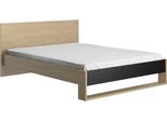 Schlafzimmer-Set GAMI Schlafzimmer-Set Naël, braun (natur), Eiche Rookwood Nachbildung / Schwarz + ohne Matratze, B/H: 140cm x 200cm, Eiche Rookwood Nachbildung / Schwarz, Schlafzimmermöbel-Sets, Schlafzimmer-Set Naël