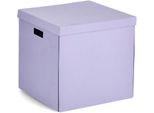 Aufbewahrungsbox Zeller Present, Lila (Flieder), B:33,5Cm H:32Cm T:33Cm, Papier, Aufbewahrungsboxen, Aufbewahrungsbox, Beschriftbar, Recycelter Karton