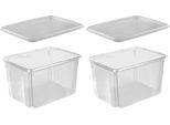 Aufbewahrungsbox Keeeper "Emil", Transparent, B:39Cm H:29,5Cm T:54,5Cm, Kunststoff, Aufbewahrungsboxen, Aufbewahrungsbox, 45 L, Mit Deckel, Hochwertiger Kunststoff