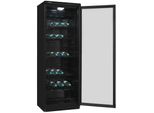 EXQUISIT Getränkekühlschrank GKS350-1-GT-280D, Energieeffizienz: D (A-G), silber (schwarz), Rechtsanschlag, Kühlschränke, 320 L Volumen, Getränkekühlschrank mit Glastür, LED