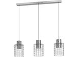 Eglo HäNgeleuchte "Milligan", Bunt (Silberfarben), Ø 20Cm H: 110Cm, 1 Stk., Leuchten, HäNgeleuchte Und Weiß Aus Stahl - Exkl. E27 - 40W, HäNgeleuchte