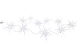 NÄVe Led-Lichterkette "Mit 3D-Sternen, Weihnachtsdeko, Batteriebetrieb", Weiß, Dioden 10 Stk. Flammen 10 Stk., KabelläNge 0,3M X GesamtläNge 1,65M, Lichterketten, Mit Timer, Aus Kunststoff, In Weiß Gefrostet LäNge Ca. 165 Cm