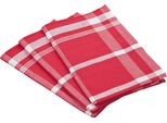 Geschirrtuch Ross "Exclusiv", Rot, B:50Cm L:70Cm, 50% Baumwolle, 50% Leinen, GeschirrtüCher, Geschirrtuch, Blockkaro, 50% Baumwolle, 50% Leinen, 50X70 Cm