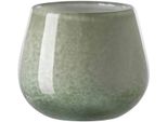 Tischvase FINK MARLY, grün (hellgrün), H:11cm Ø:13,5cm, Glas, Vasen, Dekovase, Blumenvase, Windlicht, Vase aus Glas