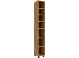 Regal Welltime "Chicago", Braun (Wotaneiche), B:25Cm H:180Cm T:33Cm, Holzwerkstoff, Regale, Regal