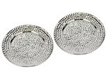 Dekotablett I.Ge.A. "Keramik-Schale Rund", Silber, B:16Cm H:2Cm, Keramik, Dekoschalen, 2Er Set Dekoschale Silber Tablett Weihnachtsdeko Deko Advents-Tablett