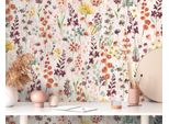 Vliestapete A.S. CrÉAtion "Aquarell Dreams BlüMchen-Tapete Mustertapete Blumen Blumen", Orange (Beige,Orange,Braun), B:0,53M H:0,02M L:10,05M, Vlies, Tapeten, Vliestapete Blumen FüR Schlafzimmer KüChe Wohnzimmer BlüMchen Design