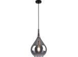 NÄVe Pendelleuchte "Gota", Schwarz, 1, Ø 25Cm H: 150Cm, 1 Stk., Leuchten, Rauchglas D: 25Cm, Exkl. 1X E27, H: 150Cm, Baldachin Und Kabel Schwarz, Pendelleuchte