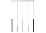 Brilliant Pendelleuchte "Cembalo", Schwarz (Alu, Schwarz, Braun), 5, H: 120Cm, 1 Stk., Leuchten, LED HäNgelampe 5Flg Alu/Schwarz/Braun, Pendelleuchte