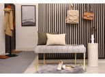 Sitzbank Kayoom "Rarity 225, Edler Touch Durch Goldenes Gestell", Grau (Taupe), B:100Cm H:48Cm T:47Cm, Bezug: 100% Polyester (Samt) Gestell: Edelstahl, SitzbäNke, Sitzbank, Eckig, Samtweich, Gesteppt, Mit ZierknöPfen, Edelstahlgestell