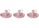 Kerzenhalter Creativ Home "Stabkerzenhalter Wuzz", Rosa, H:6Cm Ø:13Cm, Metall, Kerzenhalter, Kerzenhalter, Aus Metall, Mit Dekorativem Henkel