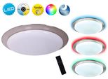 NÄVe Led Deckenleuchte "Triest", Weiß, 1, Ø 50Cm H: 8Cm, 1 Stk., Leuchten, Schirm Kristalleffekt, Nachtlicht, Cct, Rgb Rahmenbeleucht., Dimmbar, Led Deckenleuchte