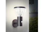 Brillante Applique Solare Nera Per Esterni Tulip | Incl. Rilevatore Di Movimento | 3W 430 Lm 3000 K | Acciaio Inox/Plastica
