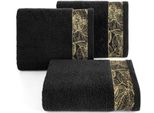 Asciugamano In Cotone Con Bordo Jacquard Agis 70X140 Nero