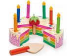 Tender Leaf Torta Di Compleanno In Legno Con Candele - Giocattolo Sostenibile