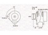 Magneti Marelli 063731564010 - Alternatore Per Xsara, Jumpy (B), Jumpy (U6U), Jumper, C5 I (De), C5 I (Dc), Berlingo, Ulysse, Scudo, Ducato, Partner (5, G), Expert (223), Expert (222), Expert (224), Boxer, 806 (221), 607 (9D, 9U), 406, 307, 306, 206 Sw (2E/K), 206 (2E/K), 206 (2A/C), 206 Cc (2D)