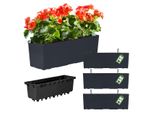 Prosperplast 3Er-Set Blumentopf | Urbi Case | Anthrazit | 40 Cm