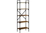 Libreria 5 Scomparti Rovere Fumé 56X31,5X174 Cm Materiale In Legno