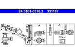 Ate 24.5161-0316.3 Tubo Freno Anteriore Destro Per Peugeot 407 Sw (6E) 407 (6D) 407 Coupé (6C) 407 Sw Box / Station Wagon (6E) Per CitroËN C6 (Td)