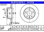 2X Disco Freno Ate 24.0113-0174.1 Per Opel Per Omega A Sedan (V87) 58 4Mm