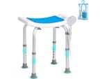 Sgabello Da Doccia Sedia Da Doccia 360-490 Mm Regolabile In Altezza, Sgabello Da Bagno Sedile Da Bagno 158,8 Kg Di Portata, Sgabello Da Doccia Stabile Ausilio Da Bagno Telaio In Lega Di Alluminio, Sedile Da Doccia Sgabello Da Bagno Blu