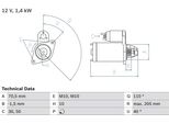 Bosch 0 986 025 960 Motore Di Avviamento