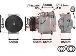 Van Wezel Compressore Aria Condizionata 2500K260 Per Honda Jazz Ii Hatchback (Gd_ GE3 GE2)
