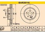 2X Disco Freno Barum BAR26116 Per MERCEDES-BENZ Classe M (W163) 51 5Mm