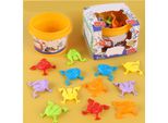 12 Percentuali Di Rane Colorate Che Saltano Giocattolo Che Preme Le Dita Con Secchio Per Bambini Che Rimbalzano Set Di Giocattoli In Scatola Regalo