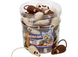 Nobby Toy Box Cat Tin 45 Pz. Topolino In Sisal Da 7 Cm Marrone E Beige