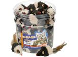 Nobby Toy Box Gatto Peluche Mouse. Marrone-Beige Scatola 64 Pezzi. 7 Cm