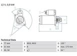Bosch 0 986 025 720 Motorino Di Avviamento