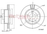 2X Metzger Disco Freno 6110407 Anteriore Per MERCEDES-BENZ Vito Bus (638)