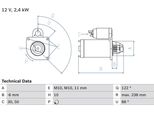 Bosch 0 986 024 220 Motore Di Avviamento