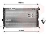 Van Wezel Radiatore Raffreddamento Motore 37002244 Per Opel Vectra B (36_) Vectra B Cc (38_)