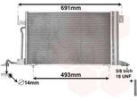 Van Wezel 40005186 Condensatore Climatizzatore Condensatore Climatizzatore Adatto Per Peugeot 306 Hatchback (7A, 7C, N3, N5) + Essiccatore