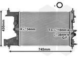 Van Wezel 37002485 - Oe 1300302 Radiatore, Raffreddamento Motore Per Cruze (J300), Cruze (J305), Cruze (J308), Orlando (J309), Astra J, Cascada (W13)