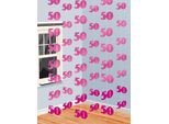 Amscan - Decorazione Da Appendere, 50°, Filo, Filo (Confezione Da 6) SG39399 (Taglia Unica) (Rosa)