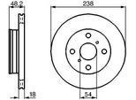 Bosch 0 986 478 385 - Oe 43512 12250 Disco Freno Per Corolla (E10), Corolla (E11)
