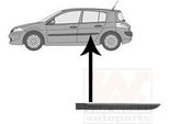 Van Wezel 4327425 - Oe 7701475249 Striscia Di Rivestimento, Posteriore Sinistra Per Megane Ii