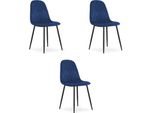 Sedia Per Sala Da Pranzo, Soggiorno, Ufficio Asti - Velluto Blu Scuro 3 Pezzi