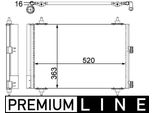 Mahle Ac 447 000P - Condensatore Aria Condizionata Oe 6455CN Con Essiccatore Per Berlingo, Xsara, Partner (5, G), Partner