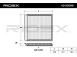 Ridex 424I0096 - Filtro Abitacolo Oe CAF13 Per Berlingo, Jumpy (U6U), Jumpy (B), Xsara, Zx (N2), Partner (5, G)
