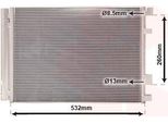Van Wezel 82005268 - Oe 97606 1R300 Condensatore Aria Condizionata Con Essiccatore Per I20 (Pb), Accent Iv (Rb), Rio Iii (Ub)