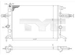 Tyc 725-0021 - Radiatore Oe 90570725, Raffreddamento Motore Per Zafira A, Astra G