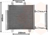 Van Wezel 09015701 Condensatore Climatizzatore Condensatore Climatizzatore Per Toyota Aygo (PAB4, KGB4) + Essiccatore