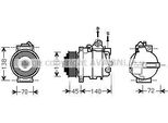 Prasco MSK561 - Compressore Aria Condizionata Oe 12305011 Per Classe C (W204)
